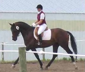 Tracy Dopko riding Aquarius